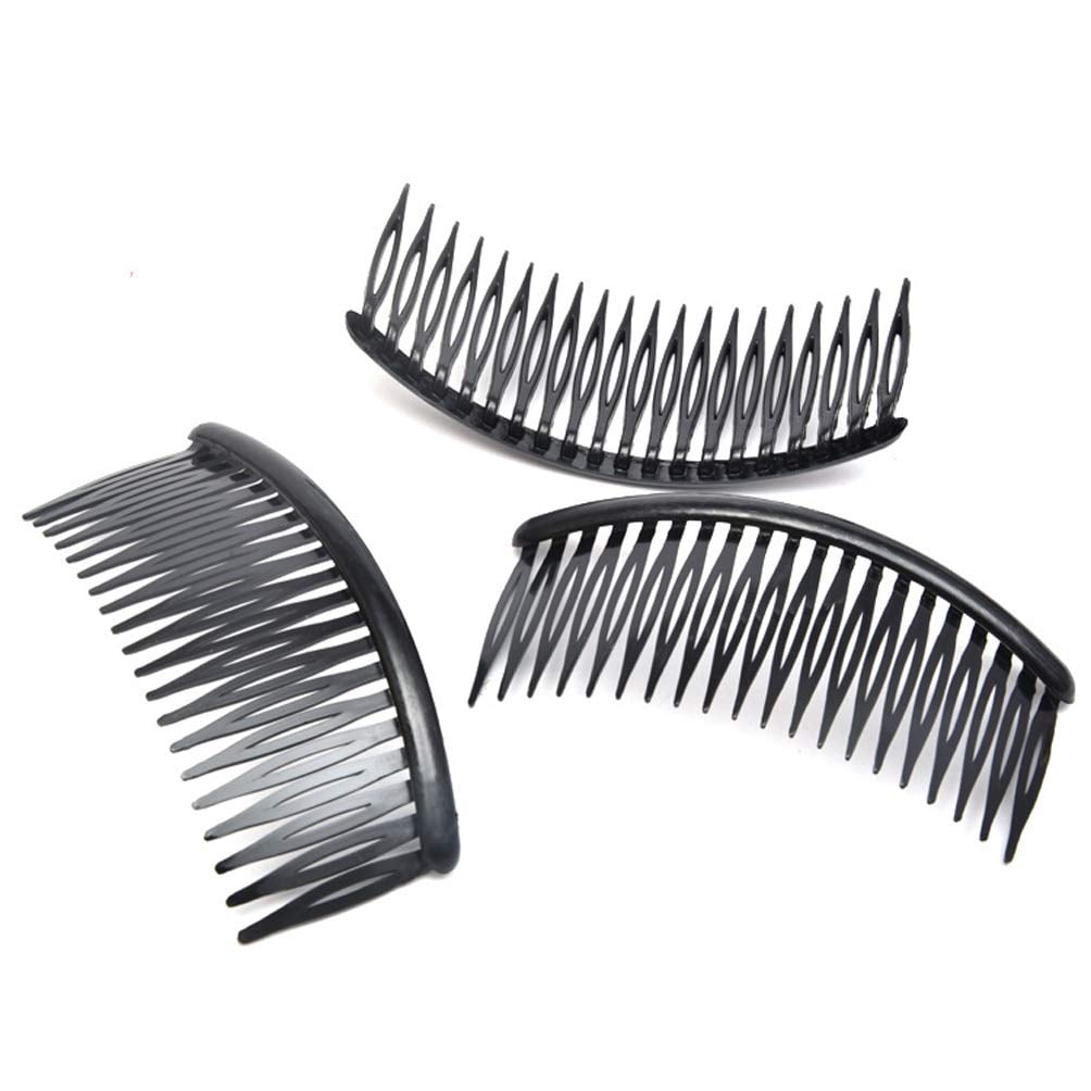 12 Pcs Black Plastic Side Hair Combs with 20 Teeth Hair Comb Clip DIY