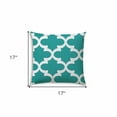 thumbnail image 3 of HomeRoots 17" X 17" Turquoise, White Blown Seam Quatrefoil Lumbar Indoor Outdoor Pillow, 3 of 8