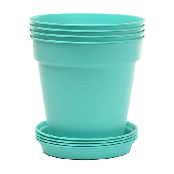 Mintra Garden - 13cm Round Garden Pots 4pk - (13cm Diameter - 5inW x 4.75inH)