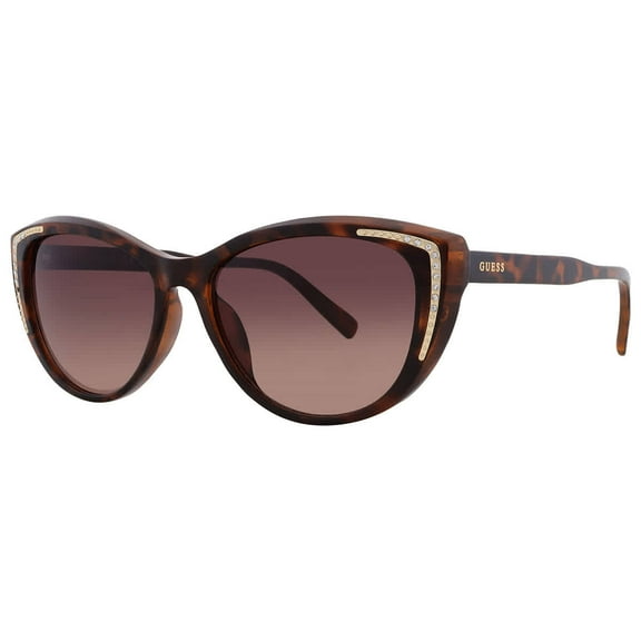 Guess Sunglass Womens Dark Havana Cat Eye Brown Gradient Lens GO00006 52F