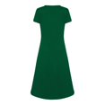 thumbnail image 5 of Vestidos informales para mujer 2023, vestido a media pantorrilla de manga corta informal liso de verano con cuello redondo, 5 of 5