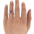 thumbnail image 2 of 2.20 ctw Amethyst Ring with Diamonds 14K White Gold Bridge Channel set Princess, 2 of 7