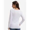 thumbnail image 5 of Women Long Sleeve Scoop Neck Slim Fitted Basic Soft T-Shirts, 5 of 6