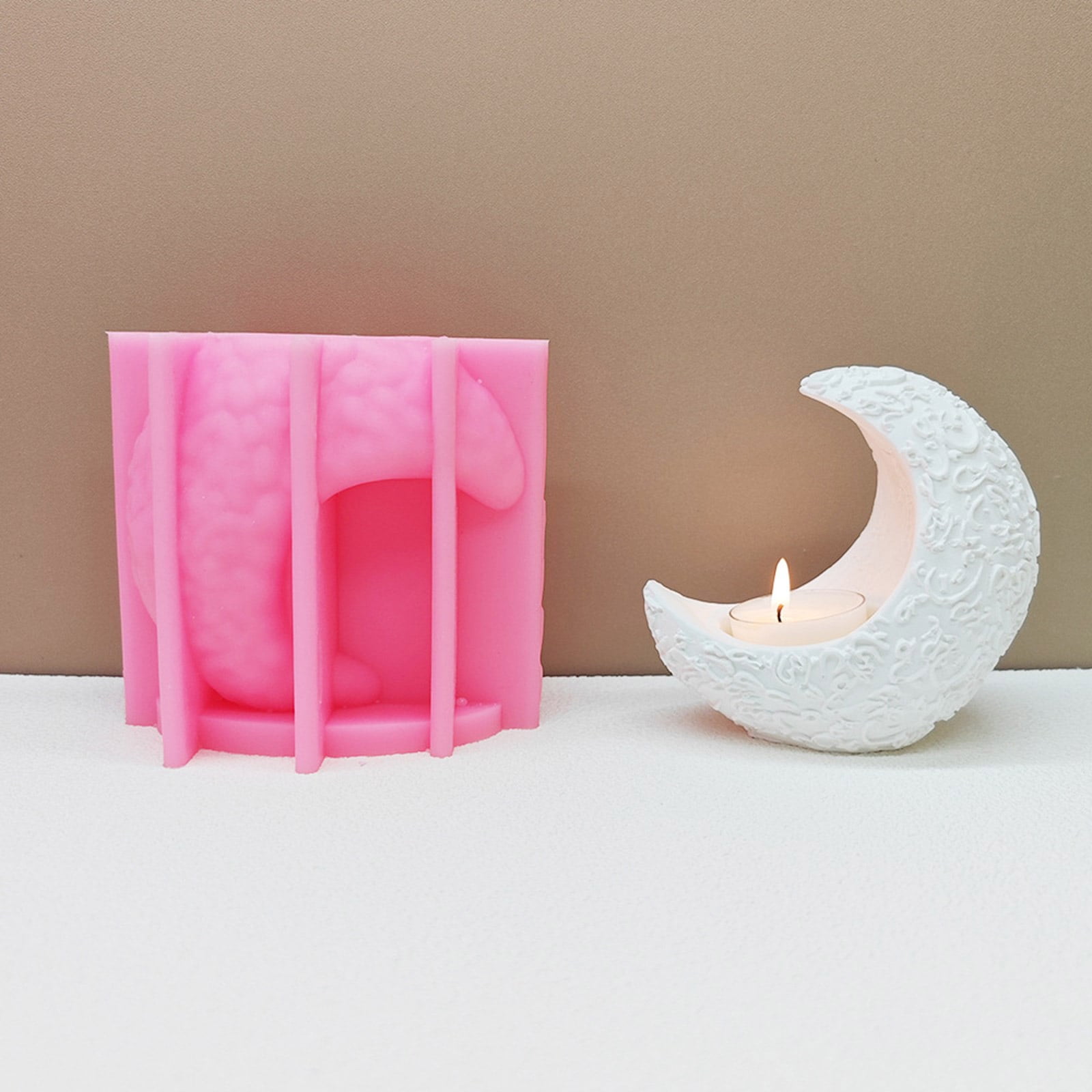 Shape Silicone Molds for Epoxy Resin Tealight Holder Gypsum Decoration Silicones Candlestick Molds for Stand