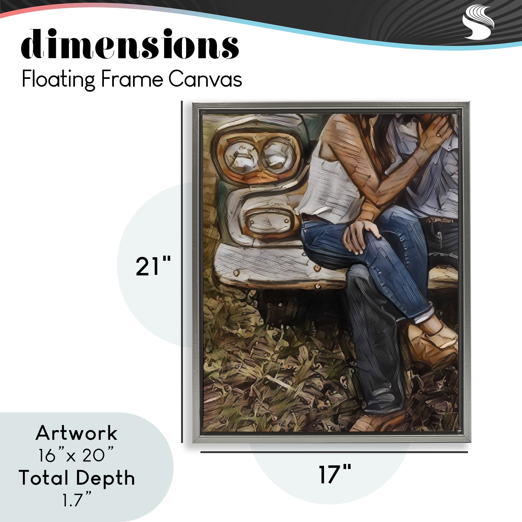 Crossed Legs & Trucks Gray Framed Floater Canvas Wall Art, design by Jesse Keith