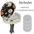 2 Pieces Zinc Alloy Floral Flower Car Aromatherapy Essential Oil