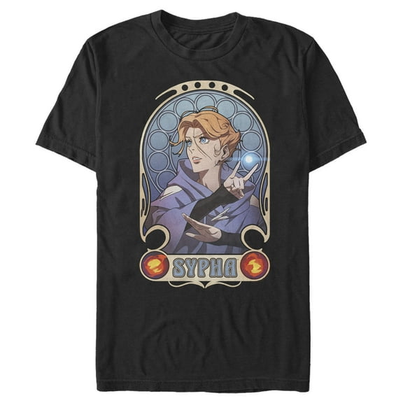 Men's Castlevania Sypha Classic Portrait  Graphic Tee Black X Large