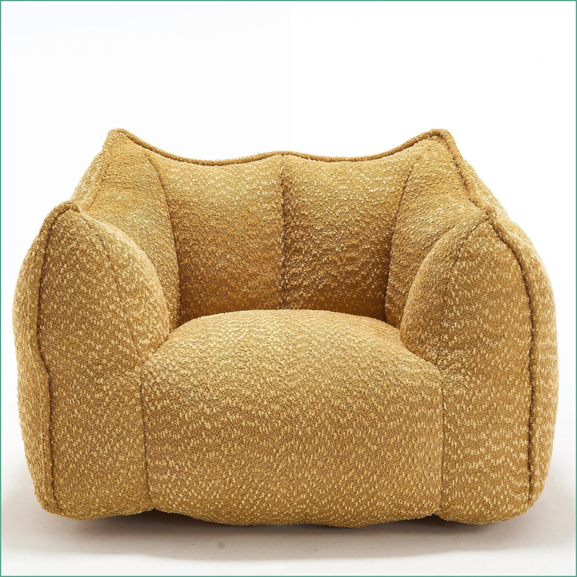 Adult Chenille Bean Bag Chair – Lazy Sofa for Gaming, Reading & TV | Chenille | Yellow