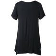 thumbnail image 3 of Coofit Tunique Chemise Manches Courtes Col Rond T-shirt Décontracté Blouse Ample pour Femmes, 3 of 4