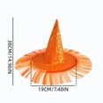 thumbnail image 3 of Halloween Witch Hat Costume, Black Pointed Wizard Hat With Gold Print Fringe Trim For Adults Kids Role Play Party Outfit, Gothic Halloween Dress Up Accessory For Hau*nted Hous Festival Events, 3 of 6