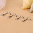 thumbnail image 4 of Jiaroswwei 1Pc Exquisite Polishing Nose Ring Number Shaped Titanium Steel Cubic Zirconia Nose Stud for Party, 4 of 8