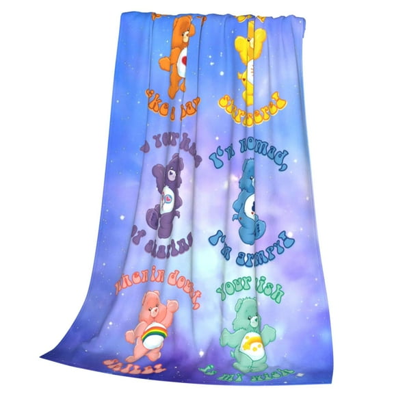 Care Bears Throw Blanket Cozy Plush Lightweight Warm Fuzzy Flannel Blanket Air Conditioning Blanket for Couch Sofa Bed Home Decor Gift 50x40
