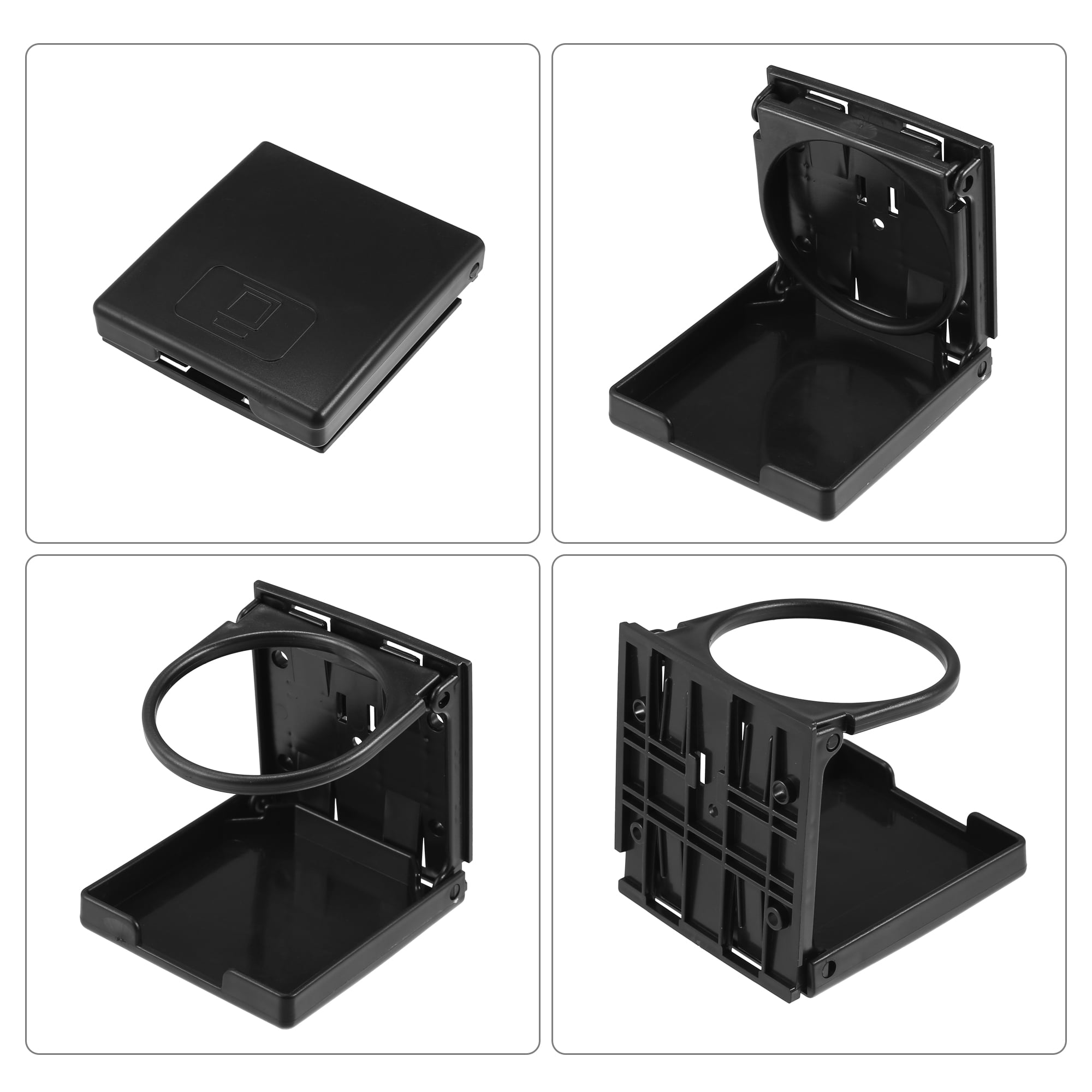 Unique Bargains 2pcs Black Folding Drink Cup Holder for Car and Boat Use