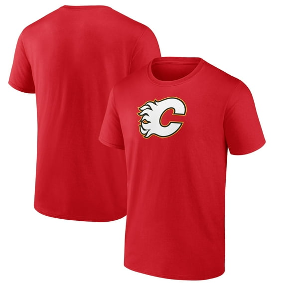 Men's  Red Calgary Flames Primary Logo T-Shirt