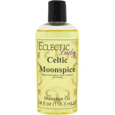 Celtic Moonspice Massage Oil by Eclectic Lady, 4 oz, Sweet Almond Oil and Jojoba Oil