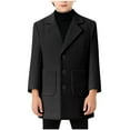 thumbnail image 3 of dazeni 1-15 Years Boys Casual Trench Coat Winter Knit Notch Lapel Long Jacket Single Breasted Pea Coat with Pockets, 3 of 6