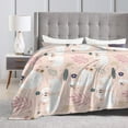 thumbnail image 5 of ZNDUO Lightweight Microfiber Bed Blanket, White Swans Pink Print Art Pattern Super Soft Flannel Cozy Throw Blankets, 40"x30", 5 of 8