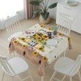 thumbnail image 6 of Sunflower Vintage Table Cloth Waterproof Tablecloths, Farmhouse Floral Botanical Brown Wooden Tablecloth Dining Table Cover for Kitchen Party Tabletop Outdoor, Square Tablecloth 60x60 Inch, 6 of 9