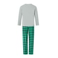 thumbnail image 4 of Spewahor Christmas Family Pajamas Matching Set Letter Elk Print Long Sleeve Tops and Plaid Pants Sleepwear, 4 of 10
