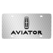 Lincoln Aviator 3D Logo on Front Grill pattern Brushed Aluminum License Plate
