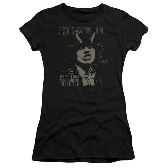 AC/DC My Friends Premium Junior Women's Sheer T-Shirt Black