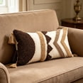 thumbnail image 4 of Bohemian Embroidered Cushion Cover, Velvet Throw Pillow Case With Tassels, Decorative Boho Pillow Cover For Sofa, Bed, Living Room, And Home Decor, 4 of 7