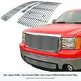 thumbnail image 3 of APS Compatible with GMC Sierra 1500 2007-2013 New Body & Denali 07-10 Stainless Steel SS Chrome Horizontal Billet Grille Grill Combo G67743A, 3 of 7