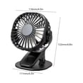 thumbnail image 3 of Mini Ventilador De Pinza Ventilador de refrigeración portátil Ventilador práctico de 3 velocidades 1200 mAh para interiores y exteriores (negro), 3 of 6