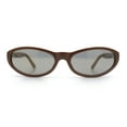 thumbnail image 4 of Womens Oval Subtle Cat Eye Thin Plastic Retro Vintage Vibe Sunglasses Brown - Gold Mirror, 4 of 8