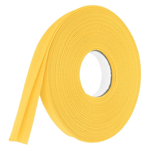 Uxcell 5/8 Inch Double Fold Bias Tape Polyester Continuous Bulk Bias Tape for Sewing Seaming Quilting Hemming Binding Crafts (Yellow 10 Yards)