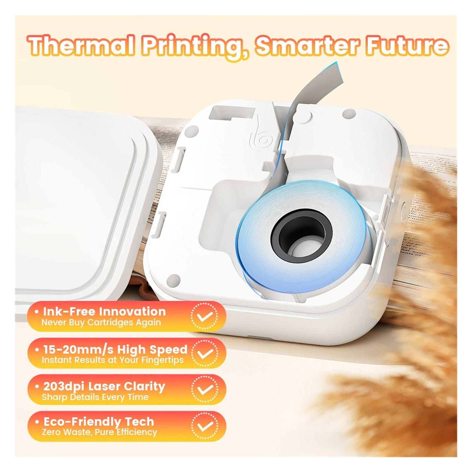 D32 Mini Label Printer Portable Bluetooth Thermal Label Maker for Small Stickers, Same Function
