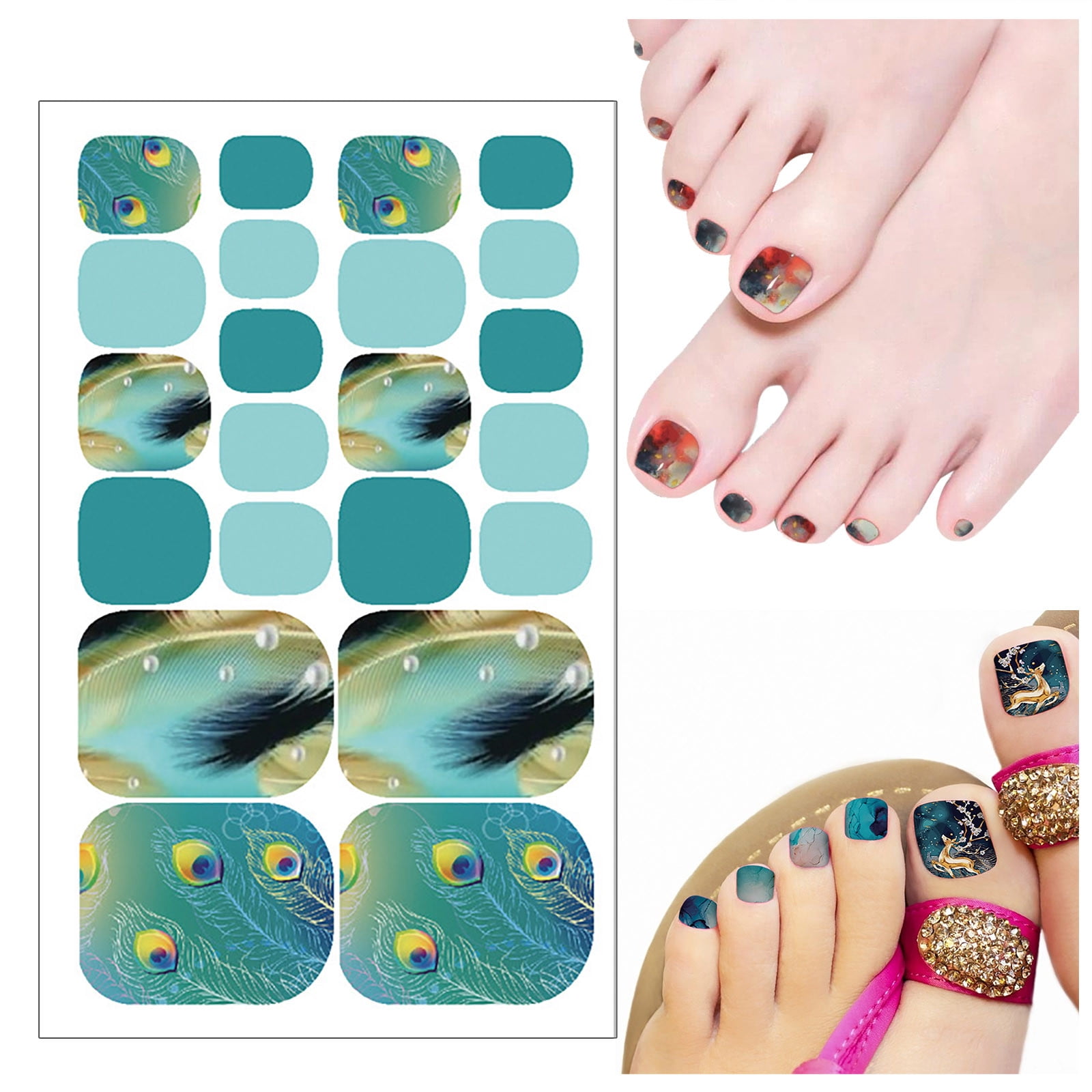 HSMQHJWE Press on Gel Nails Nail Stickers Retro Size Butterfly Nail  Adhesive Stickers Color 3D Stickers Easy To Wear Various Styles And Colors  Nails Strips Polish Design - Walmart.com