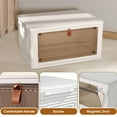 thumbnail image 5 of 4 Tier Stackable Storage Bins with Lids, 92 QT Foldable Storage Cabinet with Doors and Wheels, Plastic Storages Drawers Closet Organizers for Bedrooms, Living Rooms Dorm, White, 5 of 7
