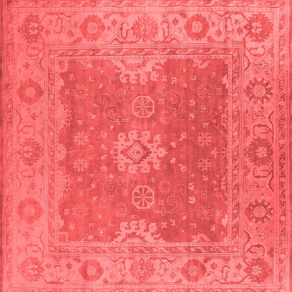 Ahgly Company Indoor Square Oriental Red Industrial Area Rugs, 6' Square