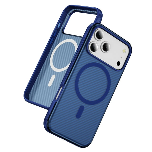 Compatible with Apple iPhone 17 Pro Max, carbon fiber magnetic phone case, iPhone 16 wireless charging, drop-proof protective case