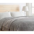 thumbnail image 4 of Clara Clark  Ultra Plush Thick Reversible Microfiber Heavy Blanket - Raschel Imitation Mink Blanket Silver Full - 55x82 Solid Color, 4 of 5