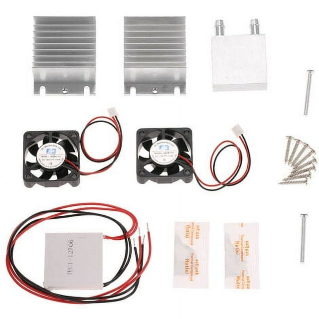 Peltier Cooler with Heat Sink & 2 Fans for DIY Refrigeration Thermoelectric Cooling System Kit