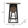 thumbnail image 7 of Sagebrook Home 41" Brown Metal & Wood Table Set with Attached Folding Chairs - A Stylish Space-Saving Duo for Any Room., 7 of 7