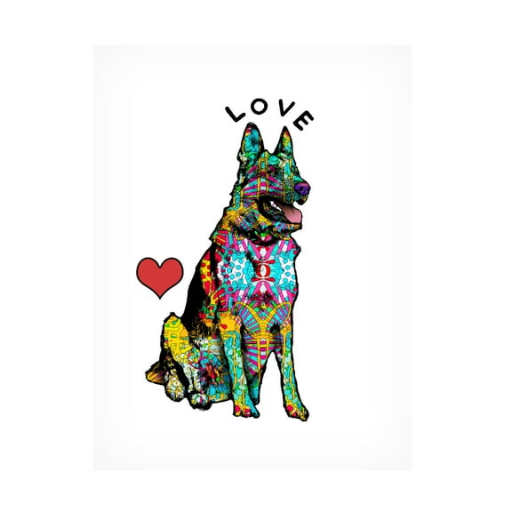 Canvas Wall Art - Dean Russo 'Love Shepherd' Wall Art for Living Room, Bedroom, or Office Décor by Trademark Fine Art - 14 x 19 Inches