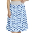 thumbnail image 1 of Women's Geometric Half Circles Japanese A-line Printed Skirt Casual Wear, 2XL, Blue Pale Blue White, by Ambesonne, 1 of 1