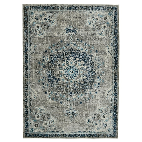 Luxee Designs Montana Collection, 5x7 Area Rug, Teal - Stain Resistant, Low Pile, Soft Texture, Pet Friendly - Perfect for Living Room, Bedroom, and Office