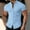 Sky Blue, variant on Yaoyar Mens Cotton Linen Shirts Casual Band Collar Short Sleeve Solid Color Button Down Summer Beach Basic Shirt Black,L