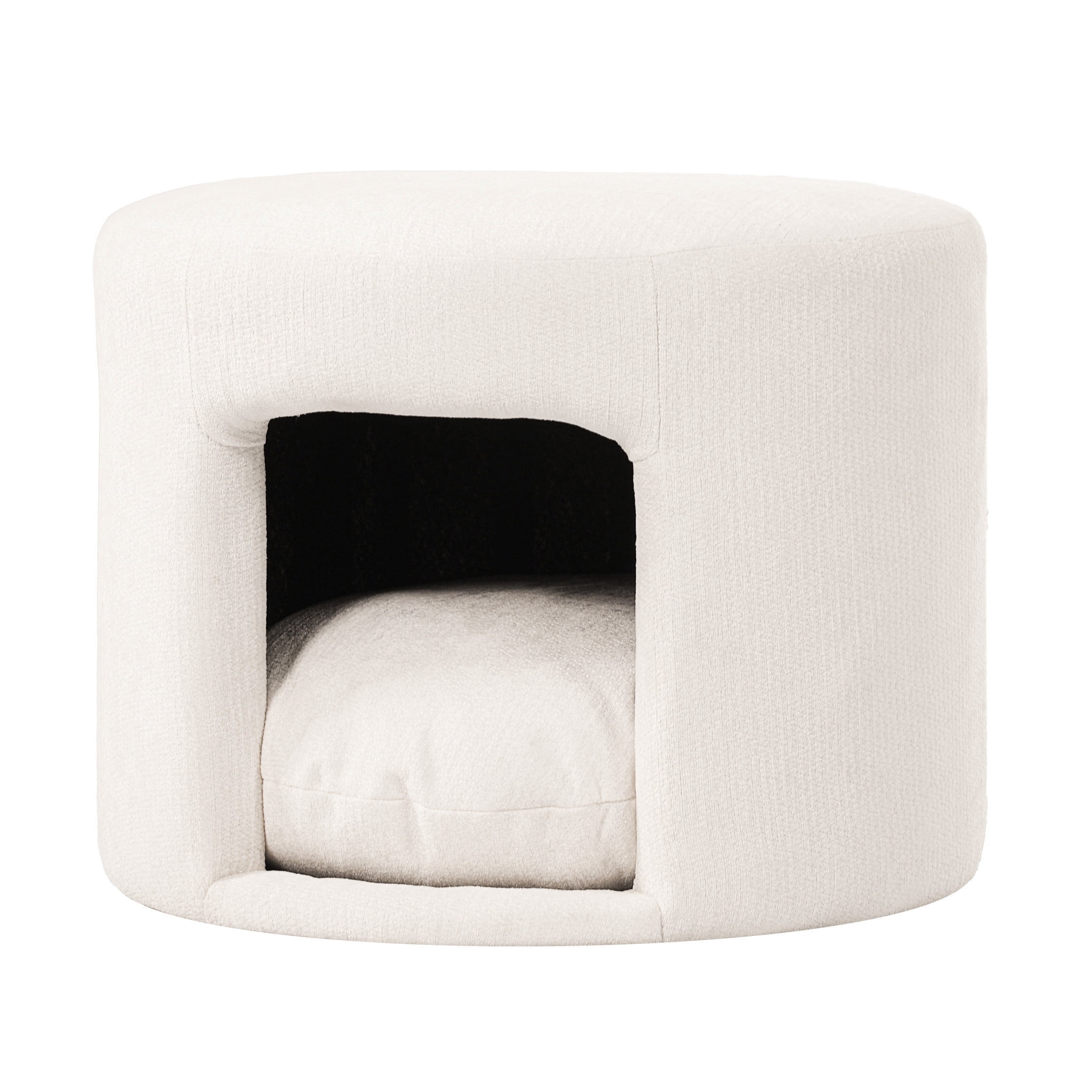 Christopher Knight Home 23.6" Pet Friendly Ottoman with Removable Cushion and Hidden Nook, Beige