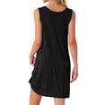 thumbnail image 3 of INSPIRE CHIC Women's Sleeveless Nightgown Sleep Shirts Sleepwear Pleated Front Nightshirt Round Neck Tank Nightdress M Black, 3 of 6