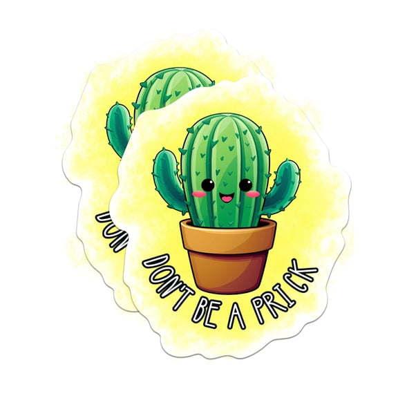 (2 Pack) Don't Be A Prick Stickers - Funny Punny Sarcastic Sassy Sticker - 5 Inches On Longest Side - Premium Vinyl - for Cars, Trucks, Skateboards, Laptops - Made in USA - BMCS0625