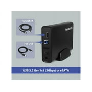 Vantec NexStar JX USB 3.2 Gen1x1, 3.5 or 2.5” SATA III HDD/SSD Drive Enclosure with eSATA - Aluminum casing, ABS Plastic - Black NST-358SU3-BK