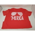 thumbnail image 3 of Womens Red 'merica, Custom Printed USA T-Shirt (S), 3 of 3