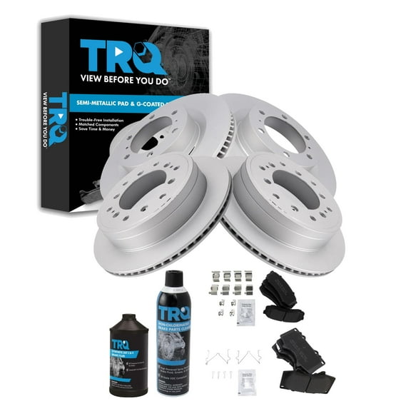 TRQ Front and Rear Brake Pad & Rotor Kit BKA44370 Fits Select 2010-2022 Toyota 4Runner , 2010-2022 Lexus GX460