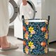 thumbnail image 5 of Balery Blue Floral Cesta de ropa redonda con asas, impermeable, independiente, para ropa, juguetes, dormitorio y familia-Medium, 5 of 6