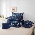 thumbnail image 6 of Feelyou Navy Shark Bedding Comforter Set 7pcs, Ocean Animal Wildlife Queen Bedding Sets, 6 of 8